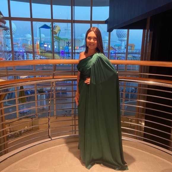 Vestido de gala (formal) verde esmeralda - Picture 2 of 2